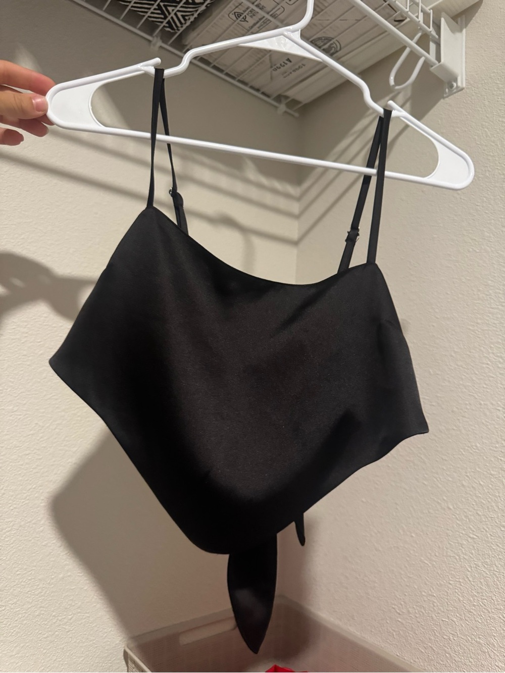 Forever 21 Black Satin Asymmetrical Camisole